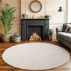 SIMPEX Tappeto Rotondo 200 cm Crema Tinta Unita Bouclé Anelli Stile Scandinavo Moderno Morbido Resistente Facile da Pulire Grande Tappeto per Soggiorno Sala da Pranzo Camera