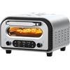 ZACHVO Forno Elettrico per Pizza - Fino a 450 °C, 5 Programmi per Pizza, Timer 1-60 min, Display Touch LED e Manopola, Acciaio Inox, con Pietra Refrattaria, Paletta Professionale e Ricettario