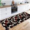 Siunwdiy Geometrico Tappeto Passatoia Salotto Cucina Antiscivolo Lavabile Marrone, nero, rosso Tappeti Runner per Corridoio Soggiorno Ingresso, Dimensioni Personalizzabili,50X200CM