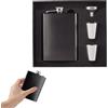 DYUEE Set regalo con fiaschetta in acciaio inox da 226,8 g, colore nero opaco, con 2 tazze e imbuto, confezione regalo per uomo, regalo di compleanno, festa del papà e matrimonio