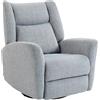 HOMCOM Poltrona Reclinabile a Dondolo con Funzione Girevole per Soggiorno, 163x88x102 cm, Grigio Chiaro | Aosom Italy