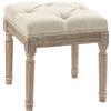 HOMCOM Poggiapiede per Soggiorno con Seduta Imbottita e Piedi in Legno di Hevea, 40x40x43 cm, Beige | Aosom Italy