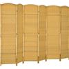 HOMCOM Paravento Divisorio Pieghevole 6 Pannelli con Motivo Intrecciato e Legno di Pino, 270x1,7x180 cm, Legno Naturale | Aosom Italy