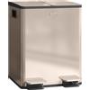 HOMCOM Pattumiera 2 Scomparti da Cucina 2 x 20 L con Chiusura Ammortizzata in Acciaio Inossidabile, 45.8x36x51.6 cm, Oro | Aosom Italy