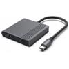 Gembird Adattatore Gembird A-CM-HDMIFDPF-01 USB-C a HDMI + DisplayPort 4K 60Hz Nero [A-CM-HDMIFDPF-01]