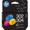 Hp Cartucce a getto d'inchiostro Hp 302-304 100 pagine Multicolore