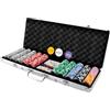 Generico Set Valigetta Poker 500 Chip Fiches Alluminio 2 Mazzi Texas Hold'em Blackjack