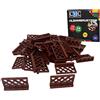 CMC imports 20 blocchi per recinzioni, diversi colori a scelta, 1 x 4 x 2, elementi di recinzione, compatibili (090 - marrone)