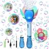 Booaee Automatico Macchina Bolle di Sapone, Fiore Macchina Bolle di Sapone, Bacchetta Magica Pistola a Bolle di Sapone Elettrica per Bolle per Bambini, Pistola a Bolle per Bambini Festa All'aperto Matrimonio