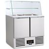 KLIMAITALIA Saladette refrigerata 2 porte per bacinelle Gastronorm e sovrastruttura in vetro - Temperatura +2 +8 °C - cm 90 x 70 x 134 h
