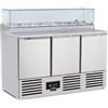 KLIMAITALIA Saladette 3 porte con Vetrina refrigerata per bacinelle gastronorm - Temperatura +2 +8 °C - cm 136.5 x 70 x 118 h