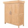 Armadio Porta Attrezzi da Giardino 2 Ripiani in Legno 74x43x88 cm