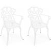 Set 2 Sedie da Giardino 57,5x58x87,5h cm con Braccioli Victoria Bianco