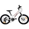 Bicicletta Mountain Bike per Bambini Unisex 20 MTB Phoenix 7V in Acciaio Bianco