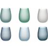 Set 6 Bicchieri Acqua Frosted in Vetro 500 ml VdE Tivoli 1996 Happy Hour