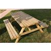 Set Birreria Tavolo con 2 Panche 180x150x70 cm in Legno di Conifera