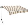 Tenda da Sole Barra Quadra 200x250 cm Tessuto in Poliestere Riga Beige