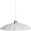 Sospensione D50 1xE27 Montatura Bianco-Cromo Vetro Lastra Bianco E-Energy Dario
