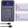 CQJFCYBRA 2 Pezzi NP-BY1 NP BY1 Batteria + Caricabatterie For NP-BY1 EN-EL11 LI-60B DLI-78 DB-L70 DB-80 Compatibile For Sony, For HDR-AZ1 Coolpix S550 S560