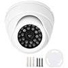 Eacam Telecamera Fittizia, Finta Telecamera di Sicurezza a LED, di Simulazione, Monitor a Cupola Realistico con Luce LED Rossa Lampeggiante per Supermercati, Hotel,