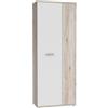 Forte Net106 Mobile Multifunzione con 2 Ante, Materiale derivato Legno, Rovere sabbiato e Bianco, 68,90 x 34,79 x 179,1 cm