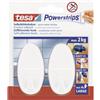 Tesa Powerstrips Hooks Large Oval White, 3 x 12 x Cm, Bianco