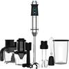 Cecotec Frullatore a Immersione Power Titanblack 1500 XL Totalmix, Potenza 1500 W, Lame A 4 Foglie con Rivestimento in Titanio, Piede XL, Cappa Antispruzzo, Velocità Regolabile, Funzione Turbo