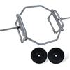 ZERRO HEX BAR, Trap Bar Capacità Shrug Bar Deadlift Bar per l'esercizio Fisico della casa, 2 spring locks (Argento, Con Dischi 2 x 10kg)