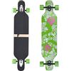 FunTomia Flex1 fino a 122 kg - Camber Longboard (Flex1 fino a 122 kg, fiore hawaiano - legno d'acero)