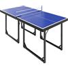 HOMCOM Tavolo da Ping Pong Pieghevole per Interni, Tavolo Ping Pong con Rete, Montaggio Non Richiesto, 182x91 cm, Blu e Viola