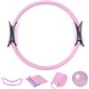 Generico Set Pilates per l'allenamento a casa - Fasce di resistenza, anello tonificante, palla da yoga, cintura elastica | Attrezzatura fitness da 5 pezzi per allenamento di, stretching, fl