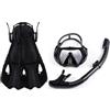 EfforPrac Set da snorkeling per adulti, maschera e pinne da snorkeling, essenziali, confortevole, boccaglio sicuro e pinne efficienti, per tutte le attività acquatiche (L/XL nero e bianco)