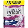 Lines Seta Lines Specialist Lady Maxi, Assorbenti per Incontinenza Donna, con Tecnologia Zero Odore e Barriere Laterali Protettive, Scorta Mensile, 3 Confezioni da 12 Unità