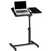 Relaxdays Tavolino da Laptop, Rotelle con Freni, Altezza Regolabile, HLP 95x60x40 cm, 2 Aste Antiscivolo, Nero