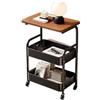 GarveeLife Carrello a rotelle con 3 livelli, carrello da servizio, carrello da cucina, scaffale per nicchia su ruote, per cucina, soggiorno, casa, ufficio, 43 x 29,5 x 77 cm
