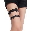 SuperLove Flirty Floral Lace Leg Garters 81281 Black