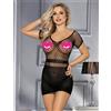 SuperLove Fishnet See-trough Mini Dress 3171 Black L-XXL
