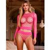 SuperLove Yolo Long Sleeve Fishnet Set 3534 Pink XS-M