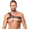 Zado Leather Chest Harness with One Shoulder Strap 2010305 Black S/M/L