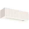 SOLLUX lighting Applique da Interno - Lampada da Parete Ceramica - 1 Paralume - Lampada LED Lampadina - Bianco Rigata