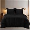 Utopia Bedding Set Copripiumino Seersucker - Include 1 Copripiumino Matrimoniale 240x220 cm con chiusura a cerniera, 2 Federe 65x65 cm con chiusura a busta; il piumino è venduto separatamente.
