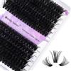WENDY LASHES Ciglia Finte Individuali D Curl 0,07mm Mix 16-20mm 3D Effect 60D+80D Ciuffetti Extension Ciglia Ciuffetti Ciglia Finte DIY Individuali Cluster Ciglia(3D Effect-60+80-0.07-D-1620)