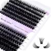 WENDY LASHES Ciglia Finte Individuali D Curl 0,07mm Mix 12-16mm 3D Effect 60D+80D Ciuffetti Extension Ciglia Ciuffetti Ciglia Finte DIY Individuali Cluster Ciglia(3D Effect-60+80-0.07-D-1216)