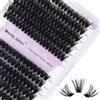 WENDY LASHES Ciglia Finte Individuali 0,07mm C Curl 12-16mm Mix 60D/80D Ciuffetti Extension Ciglia Ciuffetti Ciglia Finte Cluster Lashes DIY Individuali Cluster Ciglia(60D+80D-0.07-C-MIX12-16)