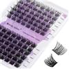 WENDY LASHES Ciuffetti Ciglia Finte D Curl 0.07mm Cluster Lashes Mix 12-16mm DIY Extension Ciglia Ciuffetti Ciglia Finte Individual Cluster Lashes Naturale Ciuffetti Volume Russo(ZW02+ZW03-D-MIX12-16)