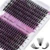 WENDY LASHES Ciglia Finte Individuali 240PCS 0,07mm D Curl Mix 12-16mm 3D Effect+40D Ciuffetti Extension Ciglia Ciuffetti Ciglia Finte DIY Individuali Cluster Ciglia Volume Russo(3D Effect/40D-0.07-D-MIX12-16)