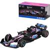 Burago Bburago Formula 1 Alpine A524 (2024): auto in miniatura in scala 1/43, del driver #31 Esteban Ocon, Window Box, 12,5 cm, nero rosa (18-38220O)