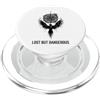 Gothic adventure traveler explorer biker Grafica dell'ala della bussola perduta ma pericolosa PopSockets PopGrip per MagSafe