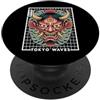 TOKYO WAVES Oni Mask Designs Hannya Oni Grid Devil Yokai - Maschera da tatuaggio giapponese con diavolo PopSockets PopGrip Adesivo