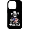 Merica USA Patriotic Cute Funny 4th of J Custodia per iPhone 14 Pro Robot Ingegnere Robotica AI Scienza Bandiera Americana Bandana